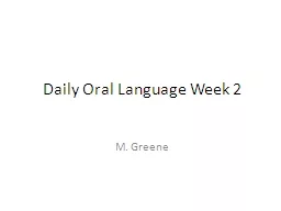 Daily Oral Language Week 2