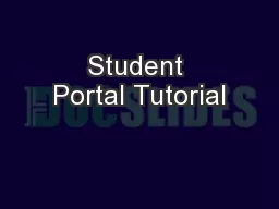 Student Portal Tutorial