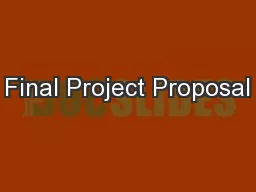 Final Project Proposal