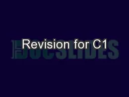 Revision for C1