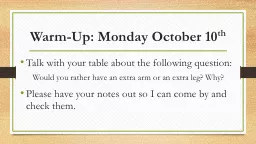 Warm-Up: Monday October 10