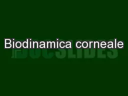 Biodinamica corneale