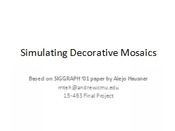 Simulating Decorative Mosaics