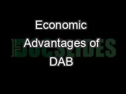 Economic Advantages of DAB+