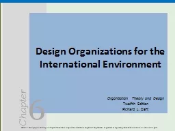 Design Organizations for the International Environment