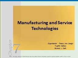 Manufacturing and Service Technologies