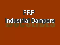 FRP Industrial Dampers