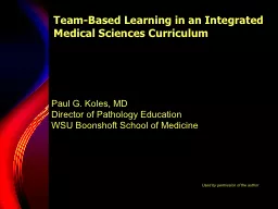 Team-Based Learning in an Integrated Medical Sciences Curri