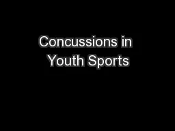 Concussions in Youth Sports