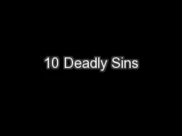 10 Deadly Sins