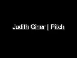 Judith Giner | Pitch