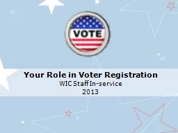 Your Role in Voter Registration