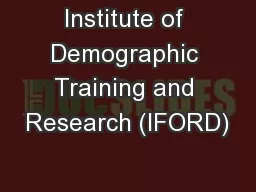 Institute of Demographic Training and Research (IFORD)