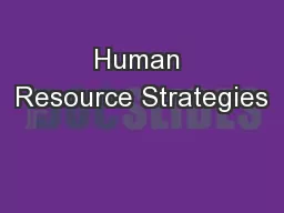 Human Resource Strategies