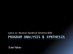 Program analysis & Synthesis