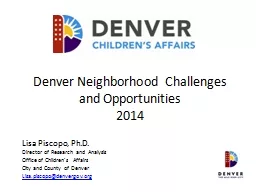 Denver Neighborhood Challenges and Opportunities