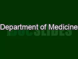 Department of Medicine