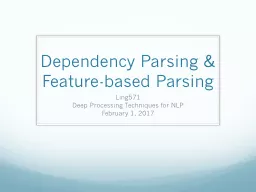 Dependency Parsing &