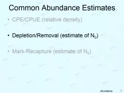 Common Abundance Estimates