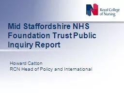 Mid Staffordshire NHS Foundation Trust Public Inquiry Repor