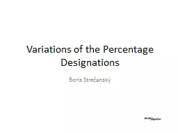 Variations of the Percentage Designations