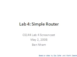 Lab 4: Simple Router