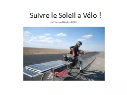 Suivre le Soleil a Vélo !
