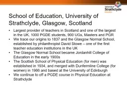 School of Education, University of Strathclyde, Glasgow, Sc