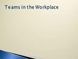 Teams in the Workplace
