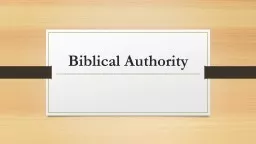 Biblical Authority