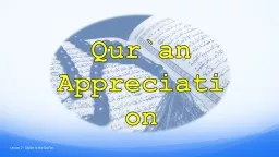 Qur`an Appreciation