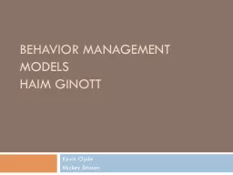 Behavior Management Models