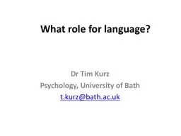 What role for language?