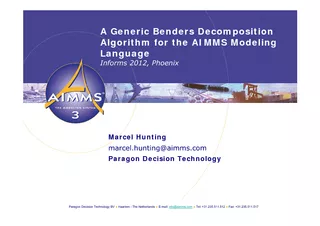 A Generic Benders Decomposition Algorithm for the AIMM