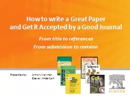 How to write a Great Paper
