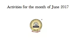 Activities for the month of June 2017