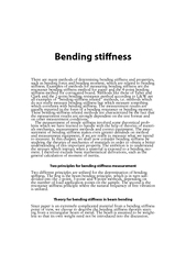 Bending stiness There are many methods of determining