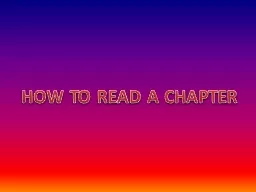 HOW TO READ A CHAPTER