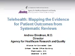 Telehealth: Mapping the Evidence for Patient Outcomes from