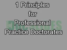 1 Principles for Professional Practice Doctorates