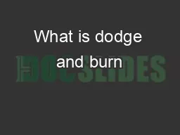 What is dodge and burn
