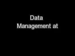 Data Management at