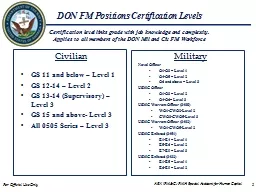 DON FM Positions Certification Levels