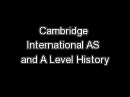 Cambridge International AS and A Level History