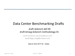 Data Center Benchmarking Drafts
