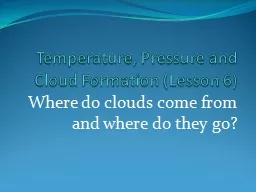 Temperature, Pressure and Cloud Formation (Lesson 6)