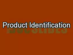 Product Identification