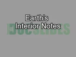 Earth's Interior Notes