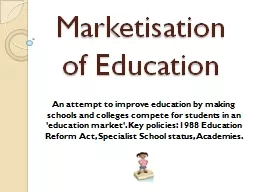 Marketisation of Education