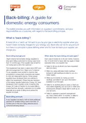 Backbilling A guide for domestic energy consumers This